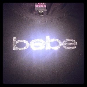 ❌sold❌2B BEBE black to with logo in rhinestones.