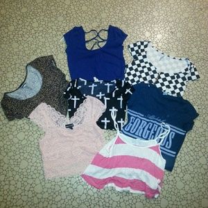 7,SMALL CUTE CROP TOPS TOGETHER FOR $30