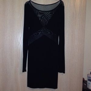 Nastygal Black mesh panel dress