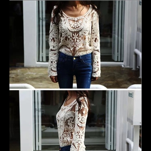 Creme lace blouse