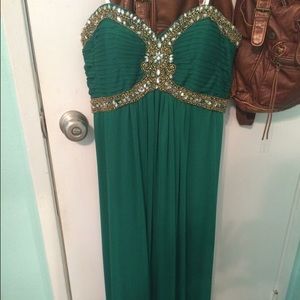 Green/Gold Prom Dress