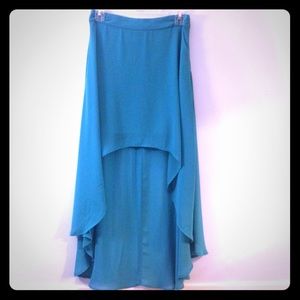 Blue high-low skirt