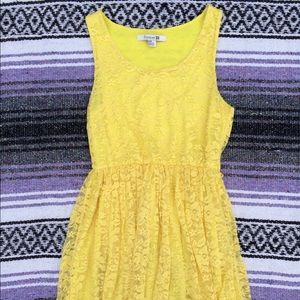 Yellow lace baby doll dress