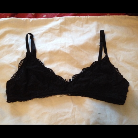 black lace triangle bralette
