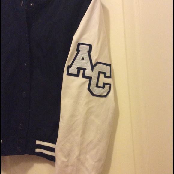 Boyfriend style leather varsity jacket - Picture 2 of 4