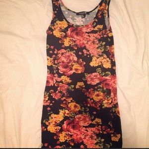 Black floral print dress