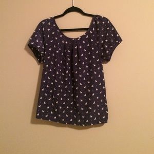 Kitty Print Silky Top