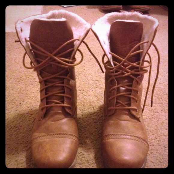 Brown spiked boots , marten style - Picture 1 of 3