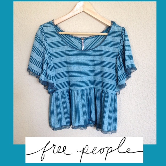 🚫SOLD🚫Free People Peplum Ruffle Jersey Top