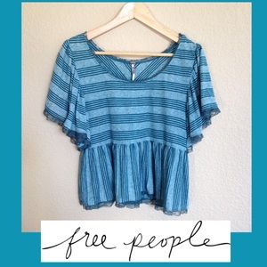 🚫SOLD🚫Free People Peplum Ruffle Jersey Top