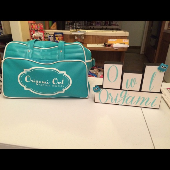 Origami Owl display and luggage and 50 order forms