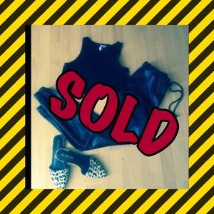 🌟F21 Black Pleather Joggers