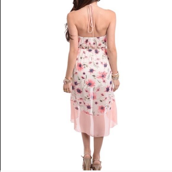 🆕 Romantic Pink Floral Print Dress - Picture 2 of 2