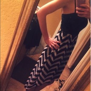 Black & white chevron maxi dress