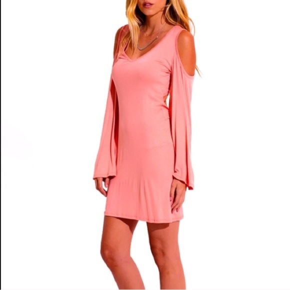 Dresses & Skirts - Light Pink Cold Shoulder Dress