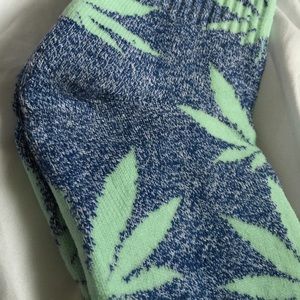 Aqua & Blue HUF Socks - Weed Leaf Socks