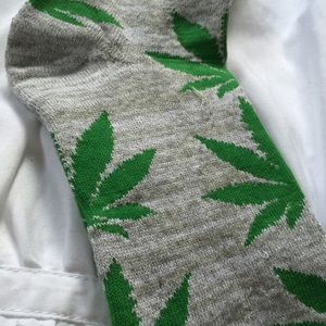 Grey & Green HUF Socks - Weed Leaf Socks