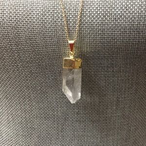 Gold trimmed Crystal Necklace