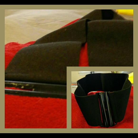 Vintage Wide Black Elastic Belt