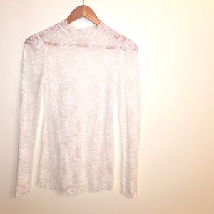 Free People White Lace Top