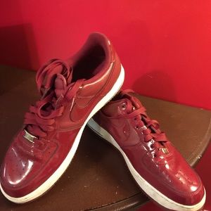 Burgundy Nike Forces