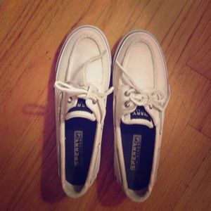 Cream sperry top siders