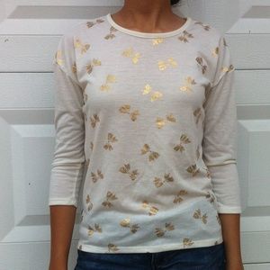 Gold and white shirt