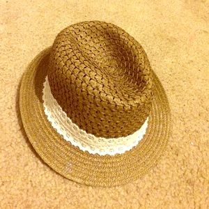 Cute brown fedora-style sun hat