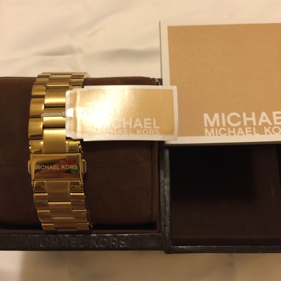 💕💕 BUNDLE 💕💕 MK Slim Runway Goldtone Watch - Picture 2 of 4