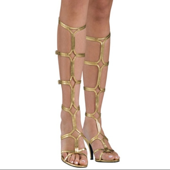 Gladiator gold costume shoes