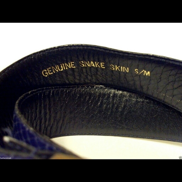 Vintage Real Snake Skin Black Belt