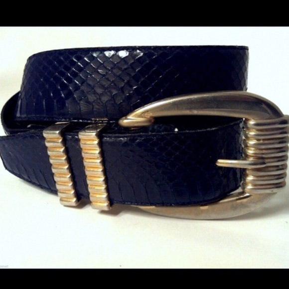 Vintage Real Snake Skin Black Belt main image 2