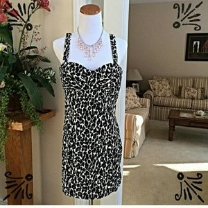 Black/white animal print dress