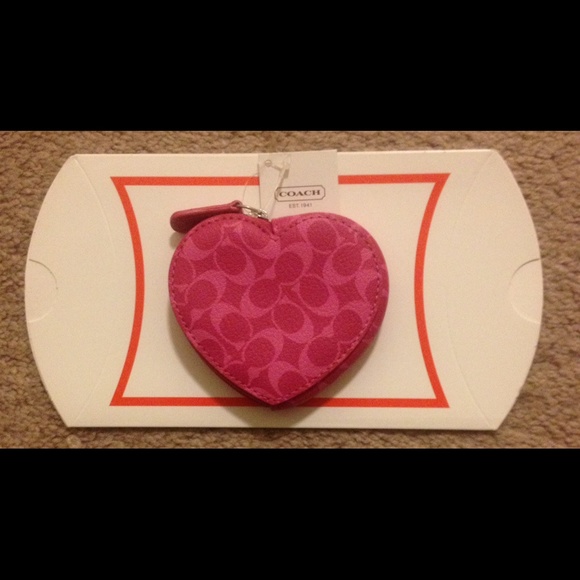 Coach Handbags - SOLD!!!! NWT Coach pink heart coin purse