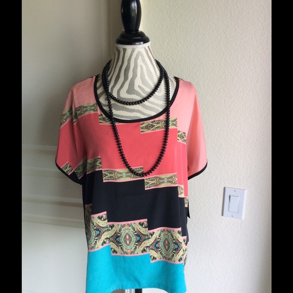 NWT COLORBLOCK BLOUSE