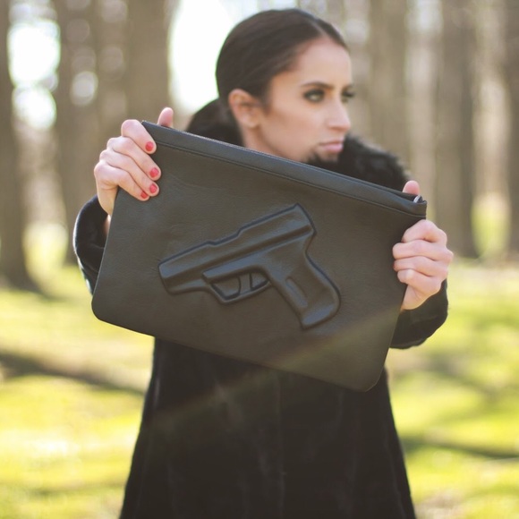 Clutches & Wallets - Black gun clutch