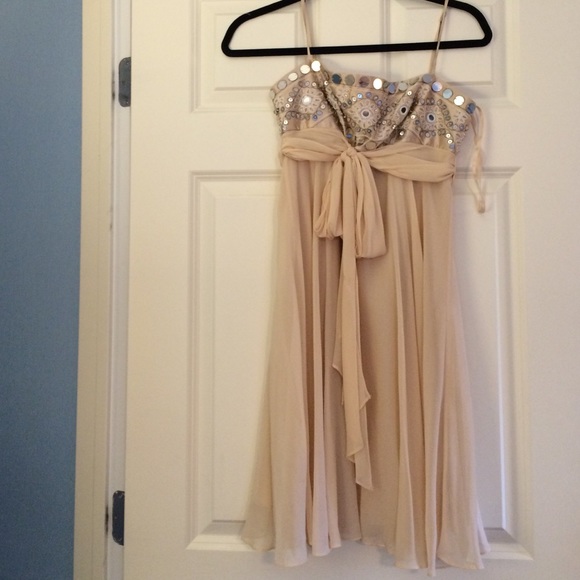 BCBGMAXAZRIA Beaded Mid-Thigh Length Dress