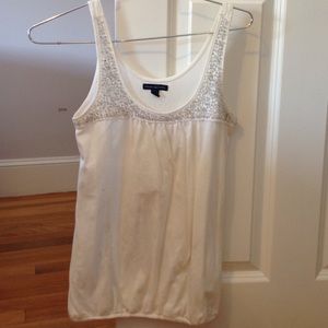 Off-white beaded American eagle tank top