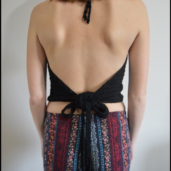 Black Crochet Halter - Picture 2 of 3