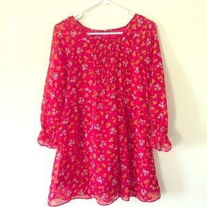 Free People: Short red flower printed dress/tunic