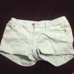 light blue short shorts