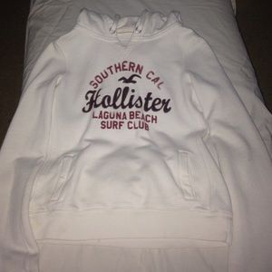 white Hollister hoodie