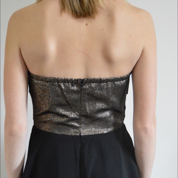 Strapless Black&Gold Dress - Picture 2 of 3