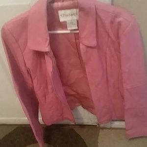Pink leather jacket