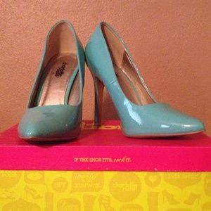 Mint colored heels.