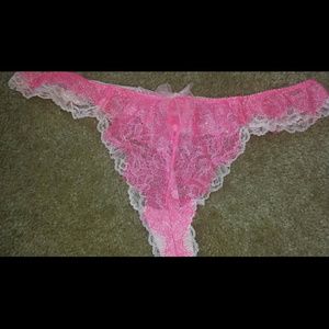 Victoria secret thong pink white medium