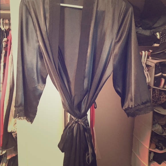 Black lace robe