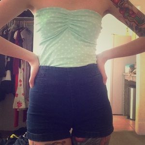 Forever 21 Polka Dot Rouched Tube Top