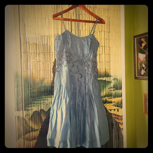 Odille rare vintage blue chalet dress.