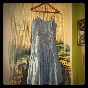 Odille rare vintage blue chalet dress.